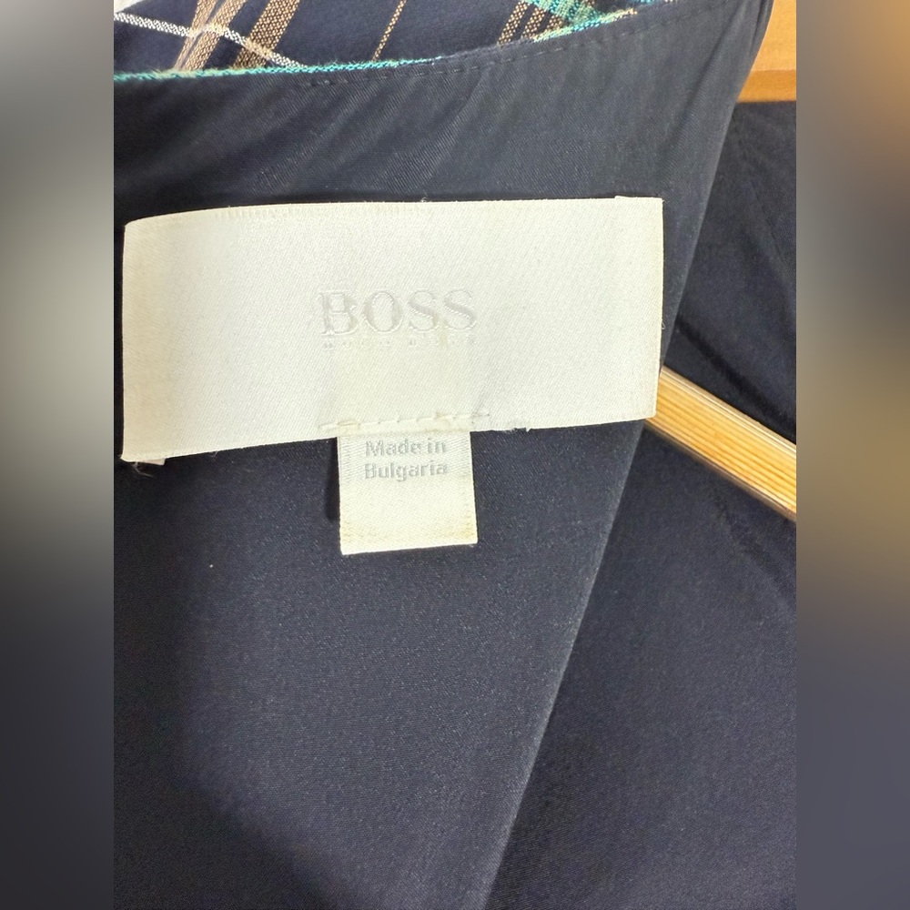 BOSS by Hugo Boss Daela Plaid Stretch Cotton Sheath Dress Size 14 - Picture 11 of 13
